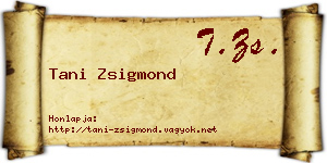 Tani Zsigmond névjegykártya