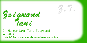 zsigmond tani business card